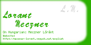 lorant meczner business card
