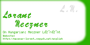 lorant meczner business card